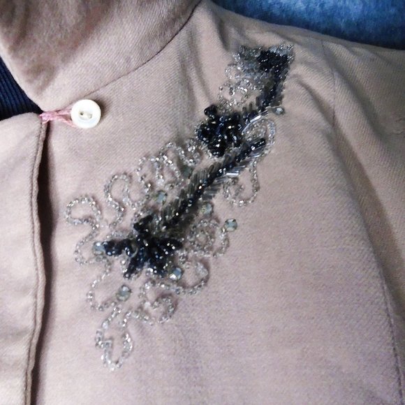 50s Pink Jacket with Rhinestones & Beading -- DAMAGED 1950s VINTAGE - Picture 2 of 12